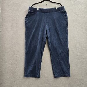 Pure Jill Women Pants XL Blue Cropped Slim Crops Coastal  24"‎ Inseam